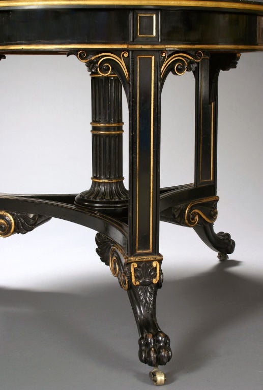 An English Ebonized Center Table by George Trollope & Sons 1