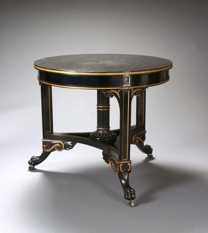 19th Century An English Ebonized Center Table by George Trollope & Sons