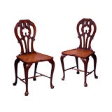 Antique Pair of George III Mahogany Hall Chairs
