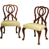 AN UNUSUAL SET OF FOUR  MAHOGANY SIDE CHAIRS