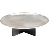 HUFFORD STERLING SILVER LARGE BOWL EBONY WOOD STAND