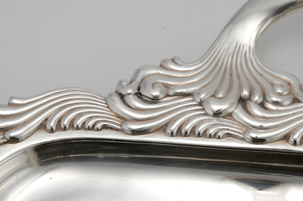 American Huge Tray Wave Edge Tiffany Sterling Silver 163oz 1895