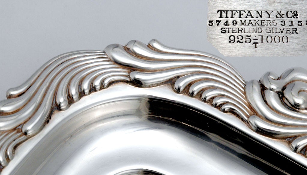 Huge Tray Wave Edge Tiffany Sterling Silver 163oz 1895 In Excellent Condition In New York, NY