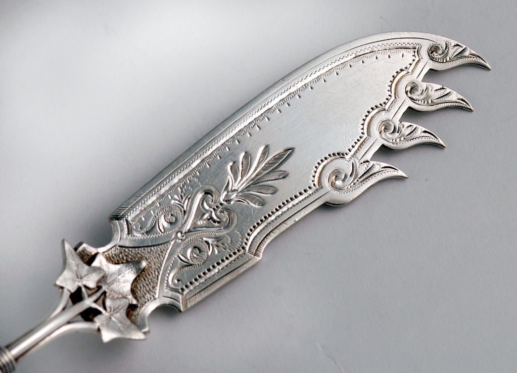 EGYPTIAN REVIVAL STERLING SILVER BUTTER / CHEESE KNIFE 3D