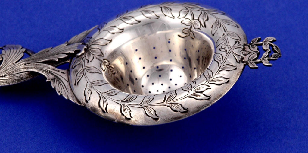 American F. WALTER LAWRENCE STERLING TEA STRAINER