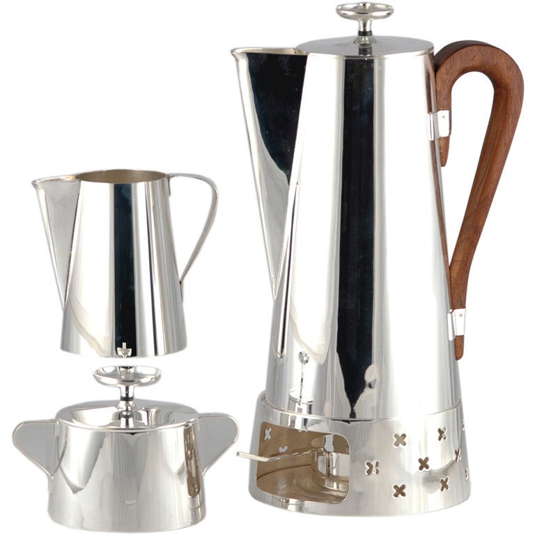 Tommi Parzinger 1953 Silverplate 3 Pcs Coffee Pot Set For ...