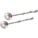 Aesthetic Gorham Salt Spoons Coral Handles Sterling