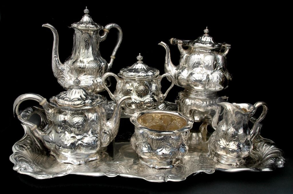 gorham martele silver tea set