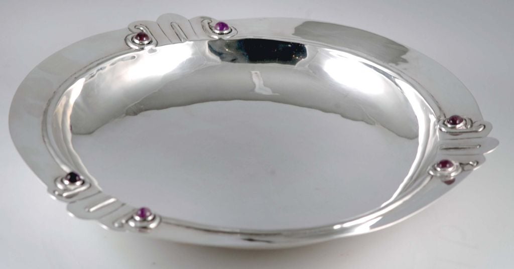 Rare, Early, Large WILLIAM SPRATLING Sterling Silver & Amethysts Bowl 1945 For Sale 1