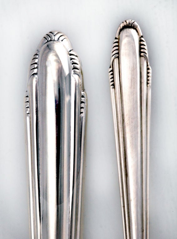 SAARINEN Dominick Haff Sterling Silver Art Deco Flatware Set 1930 SEE