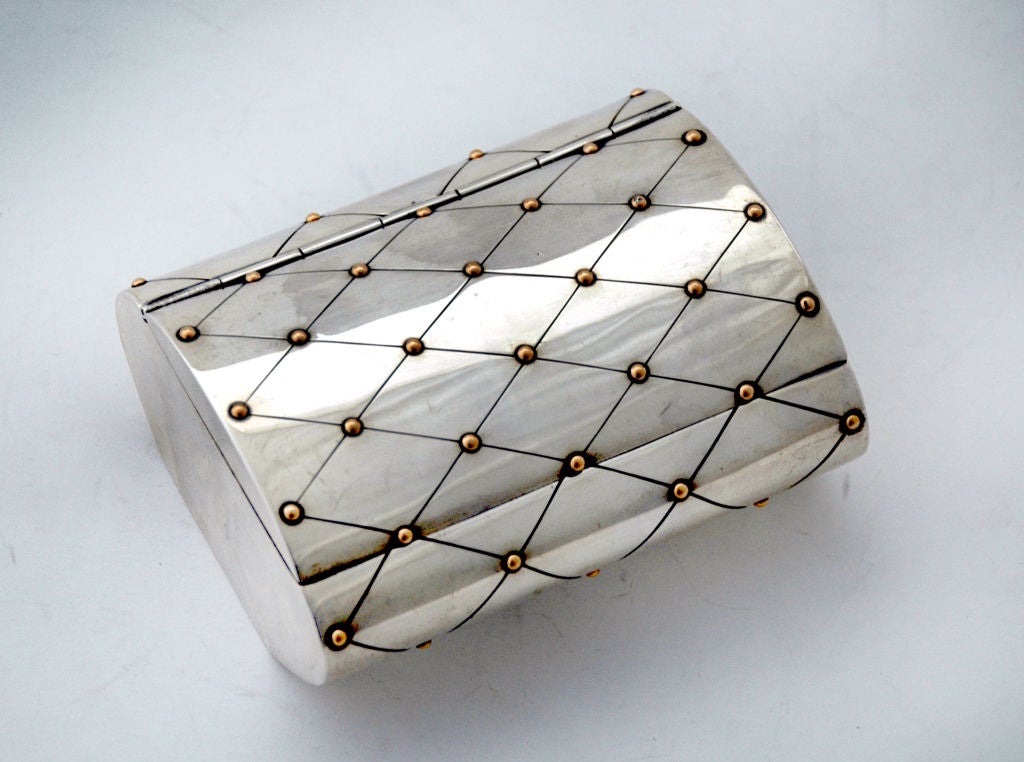 RARE Spratling Sterling Silver Gold Beaded Evening Bag or Box 1962 In Excellent Condition In New York, NY