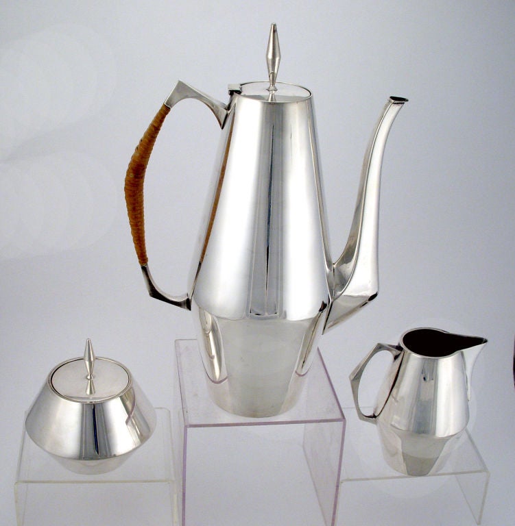 Diamond Design Coffee Set by John Prip for Reed and Barton For Sale at ...