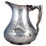 AESTHETIC PAIRPOINT SILVERPLATE PITCHER  APPLIED ELEMENTS FISH