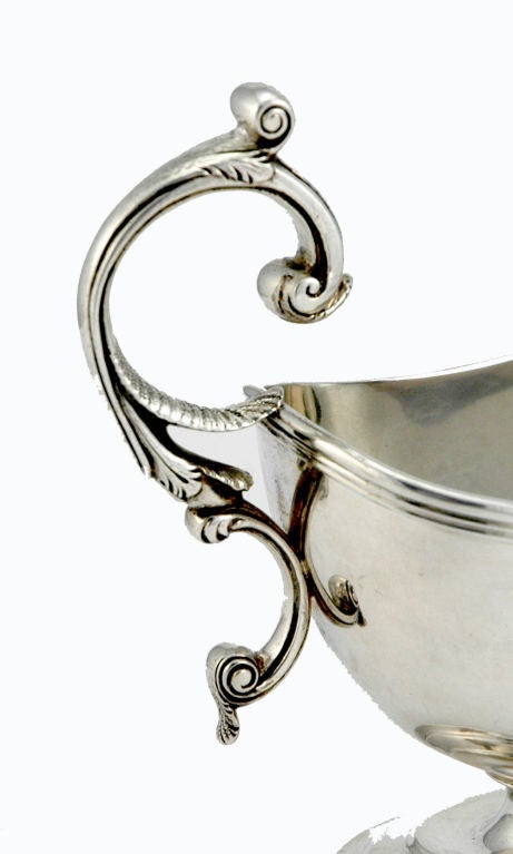 Please Visit Lauren Stanley

A fine circa 1850 coin silver gravy boat by William Forbes for Ball Black (retailer) of New York, boat with undulating, rhythmic form, with applied rim and 'S' curve handle, with applied die rolled border on base, all