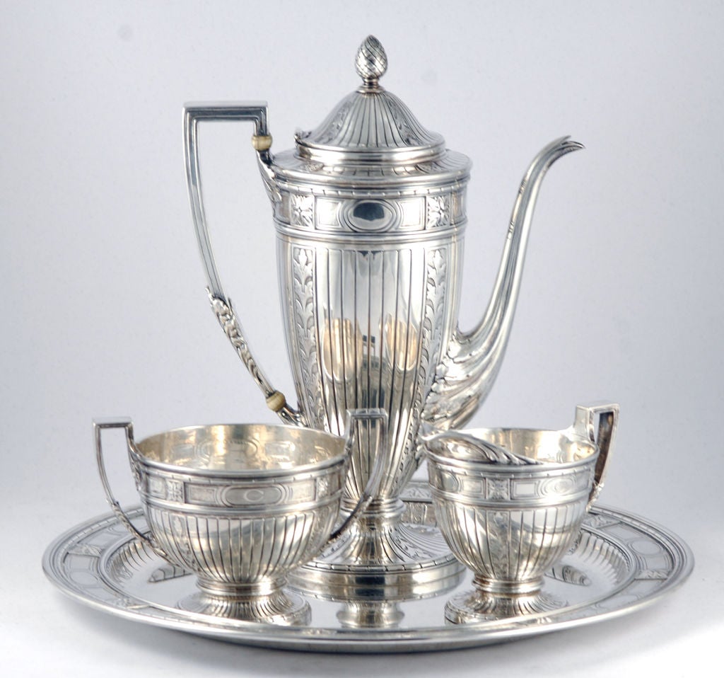 Antique Tiffany Sterling Silver Set 1909 Beaux Arts 138ozs. In Excellent Condition In New York, NY