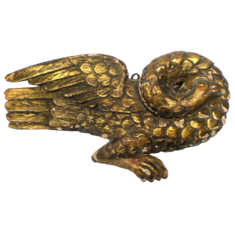 Antique Carved Bird Plaque