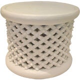 Round White Moroccan Side Table
