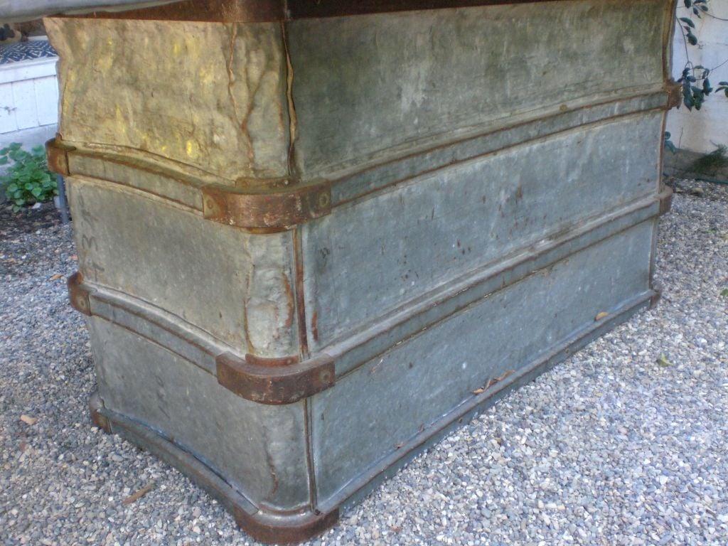 Zinc Dining Table with Vintage Industrial Cart Base