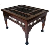 Vintage Moroccan Carved Taboret Table