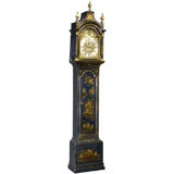A rare George III blue lacquer longcase clock.