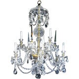 Georgian Style Hand Finished Two Tier Cut Crystal Chandelier