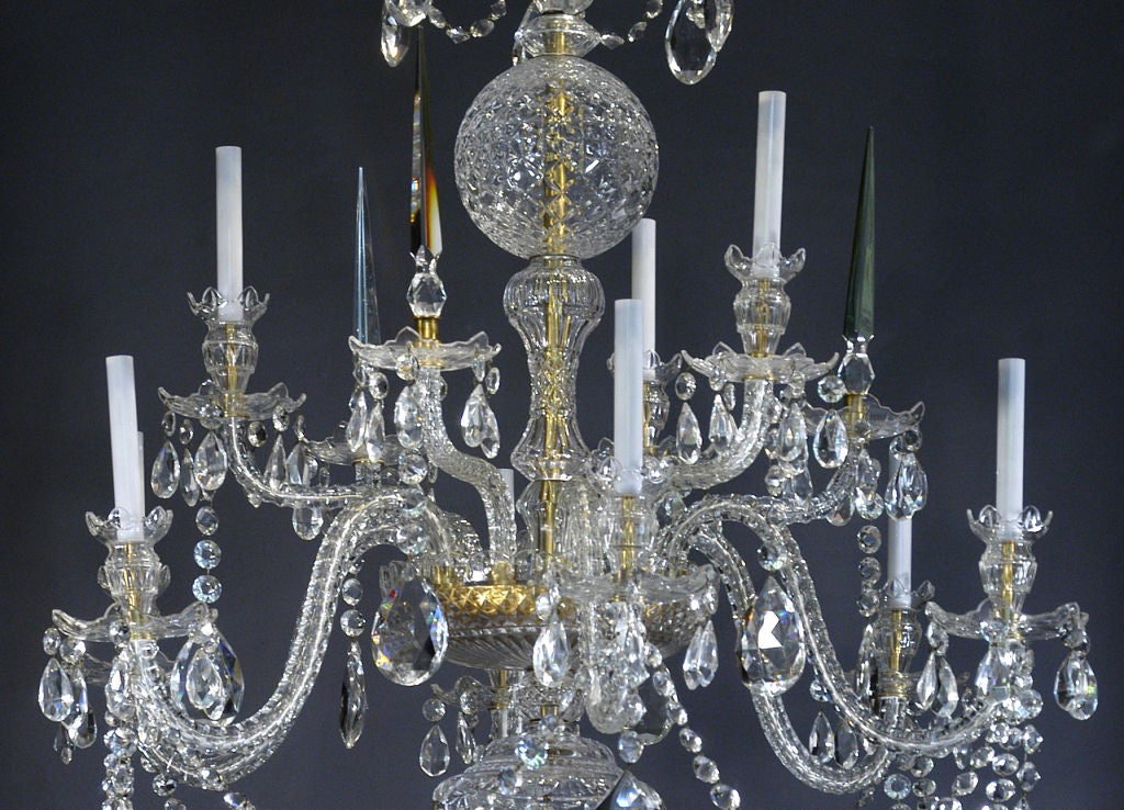 Georgian Style Hand Finished Two Tier Cut Crystal Chandelier