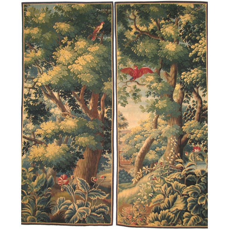 Pair of Antwerp Verdure Tapestry Panels