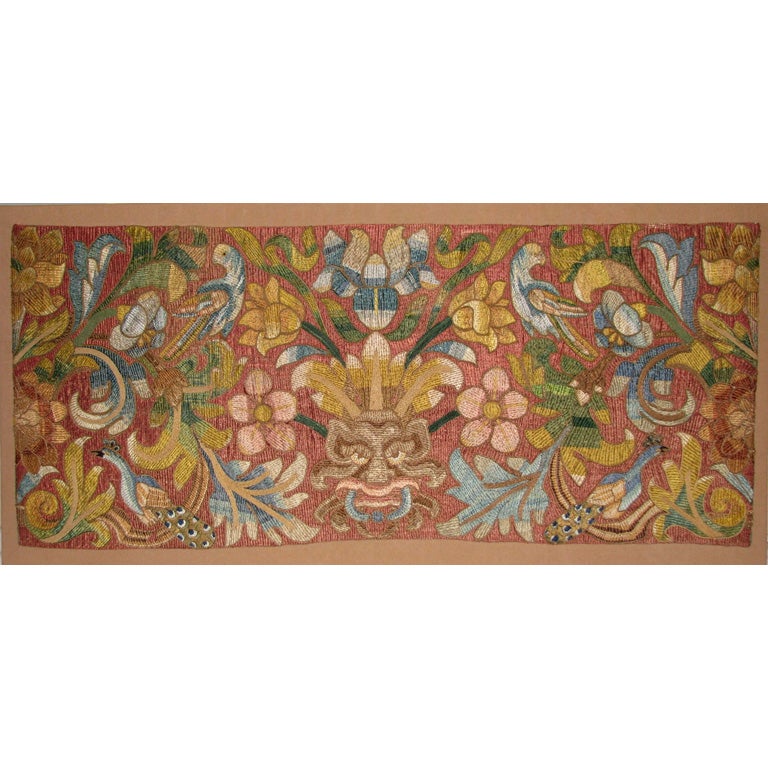 Mounted Silk Floss Embroidery at 1stDibs