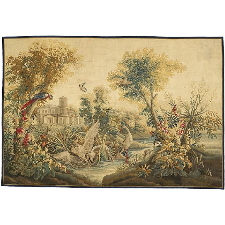 Aubusson Verdure Tapestry Painting For Sale
