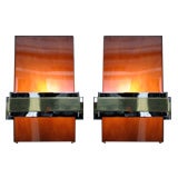 Pair of Vintage Faux Tortoise Shell Wall Sconces
