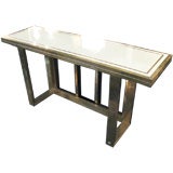 Convertible Flip Top Console Table signed by Jean Claude Mahey