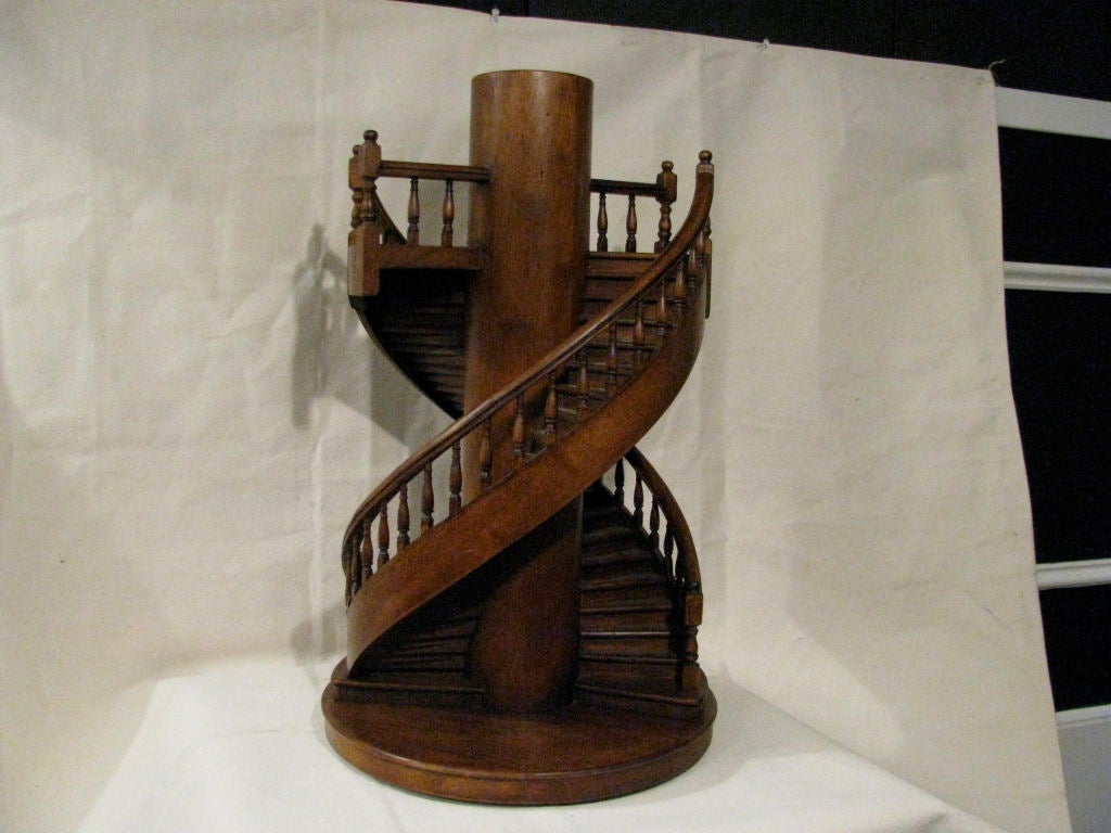 French Architectural Model of a Double Spiral Staircase executed in Mahogany wood.