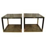 Elegant Pair of Brass Cube Side/Coffee Tables