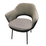 Wool upholstered Mid Century Arm Chairs by Steiner