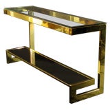French 1970's Two Tier Brass Console