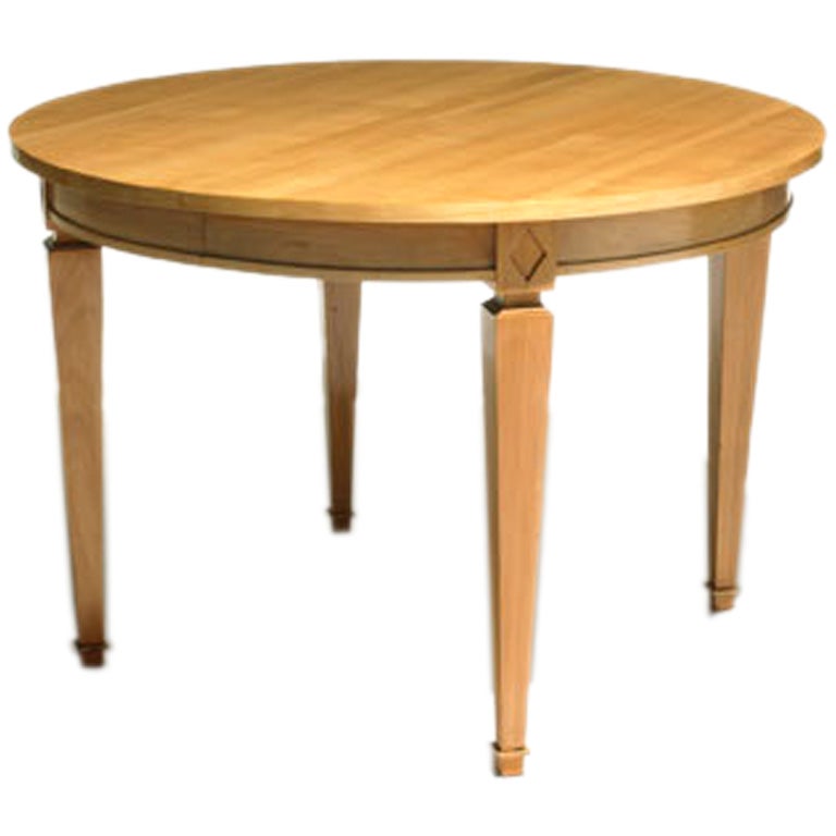Round Sycamore Dining Table in the manner of Andre Arbus