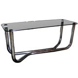 Vintage 1970's Chrome Tubes Console/Sofa Table