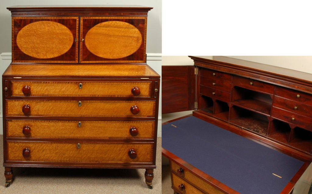 American Sheraton step back secretary desk