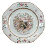 Famille rose porcelain armorial plate