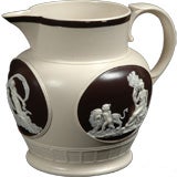 Smear glazed felspathic stone ware pitcher