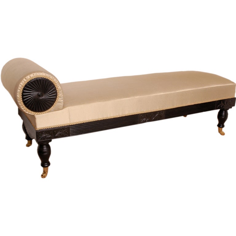 American Eastlake  upholstered chaise For Sale