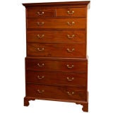 English Geo III  mahogany  two part chest on chest