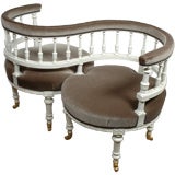 Tete-a-tete , double chair, Eastlake inspired