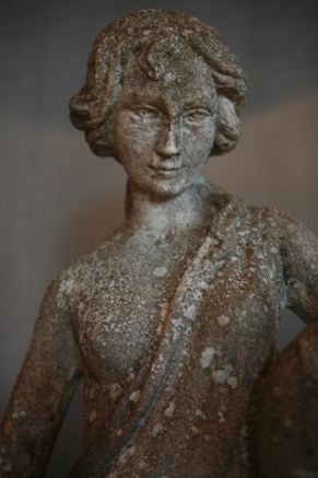 19th Century Cast Stone Statue of Woman For Sale