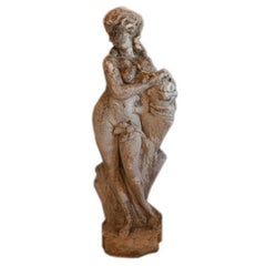 Antique Cast Stone Statue of Female Figure