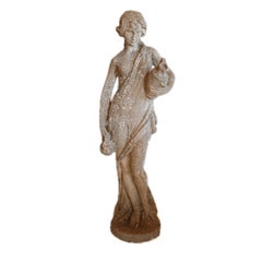 Antique Cast Stone Statue of Woman