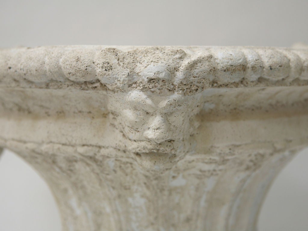Cast Stone Antique Ram's Head Vase For Sale