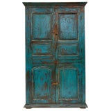 Painted Four Door Armoire from Alsace