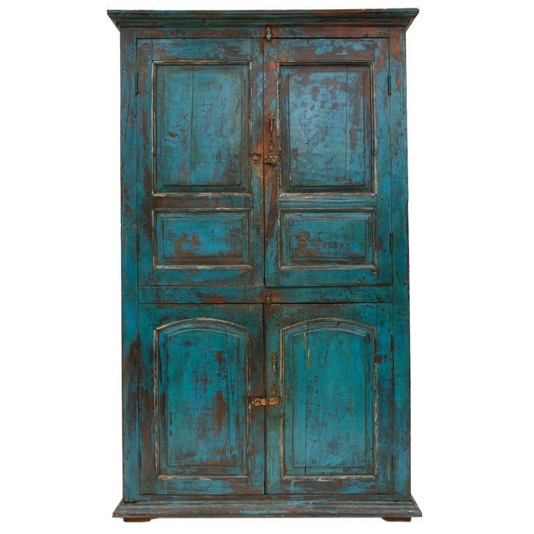 Painted Four Door Armoire from Alsace
