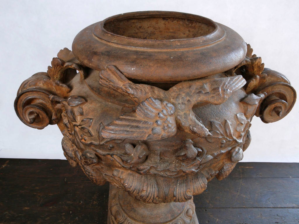 French Antique Iron Vase In Good Condition For Sale In Corona Del Mar, CA